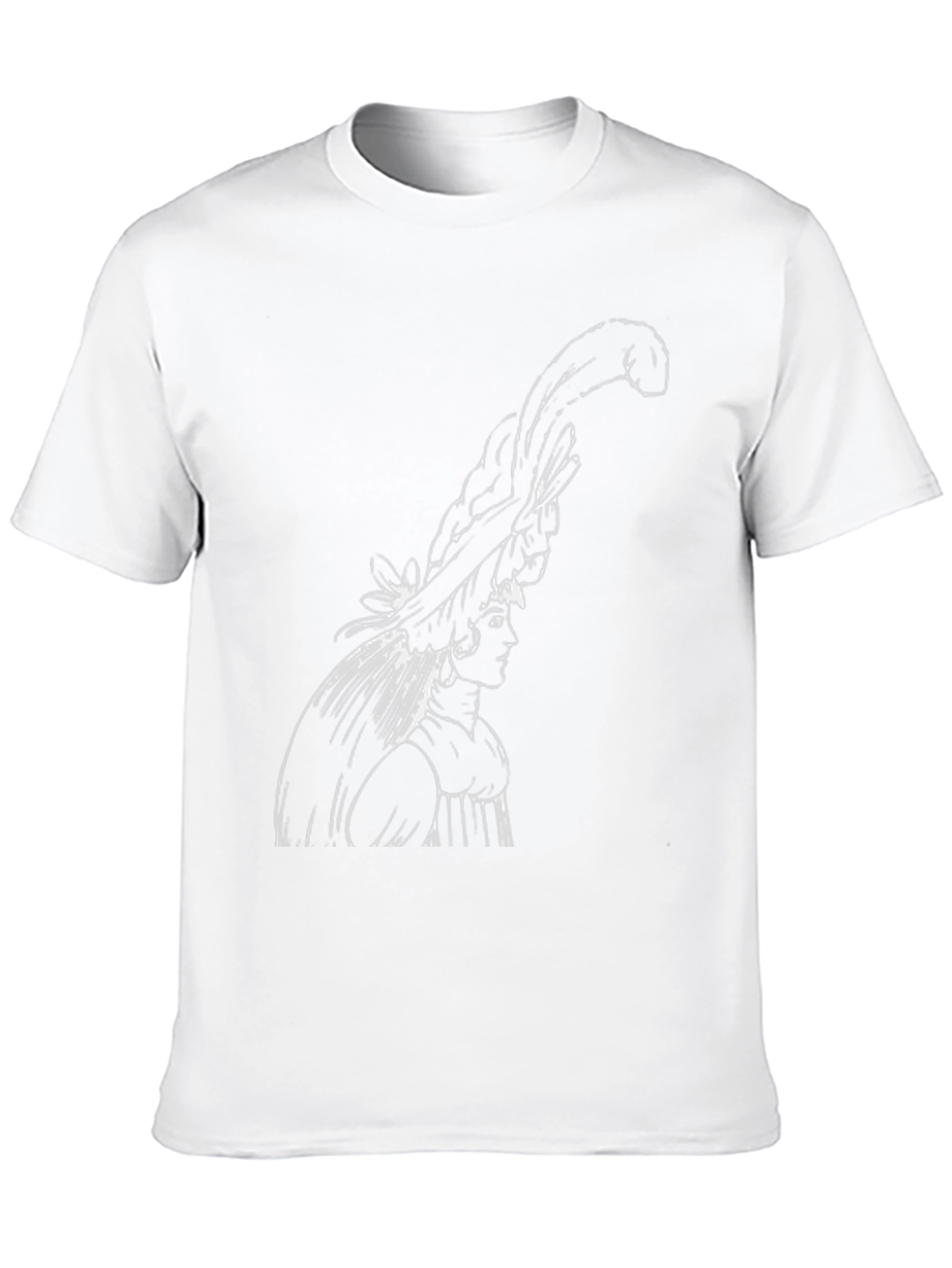 Black T-Shirt with Artistic Woman Graphic
