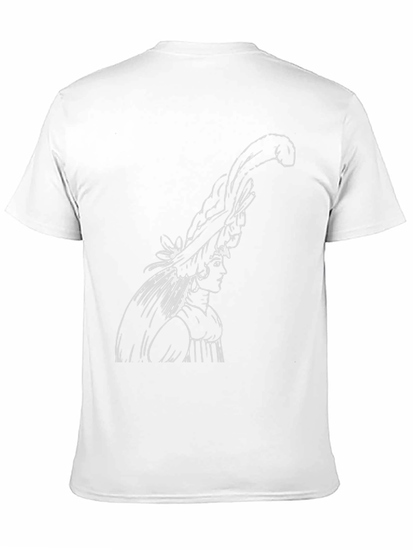 Black T-Shirt with Artistic Woman Graphic