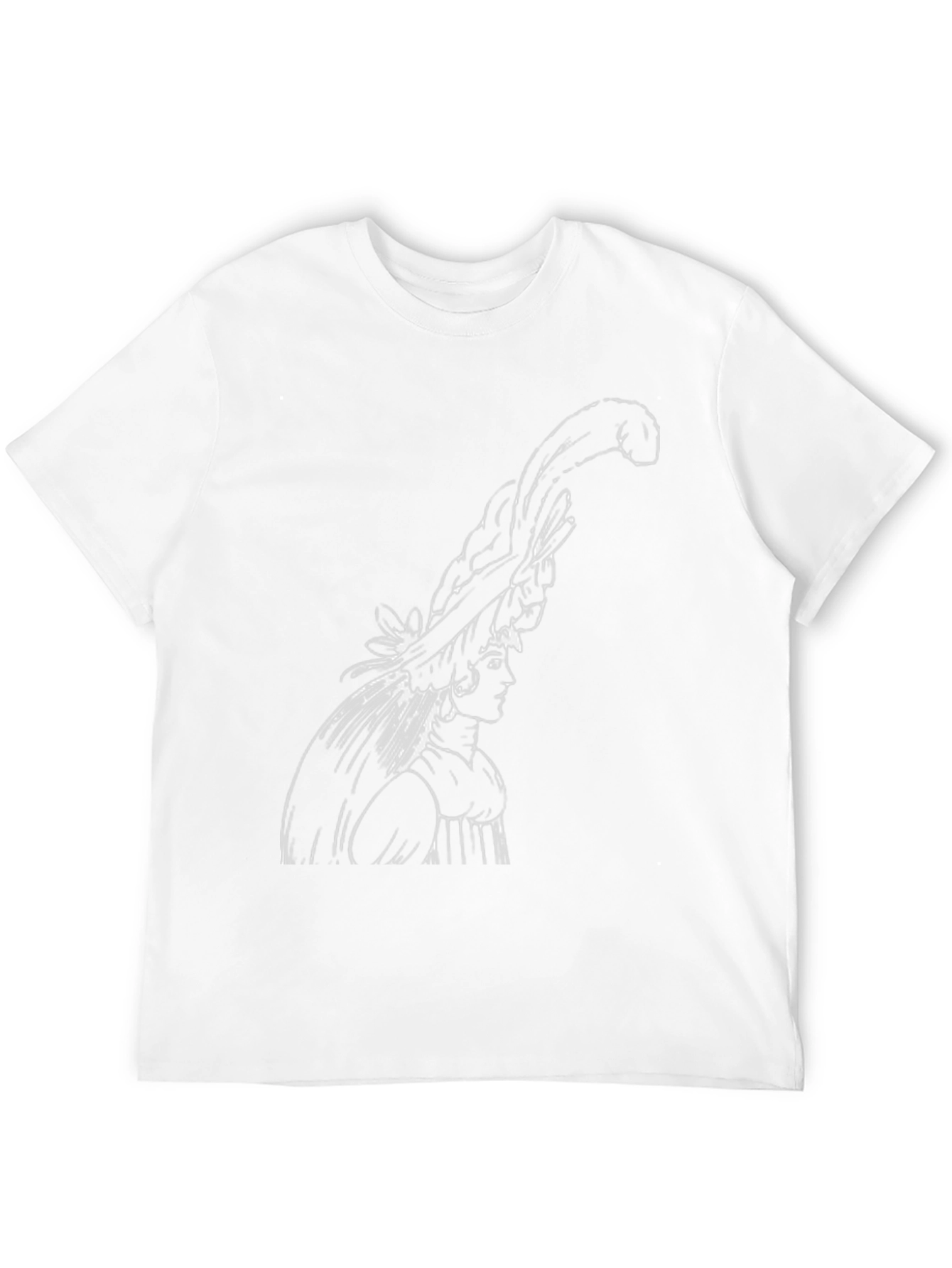 Black T-Shirt with Artistic Woman Graphic