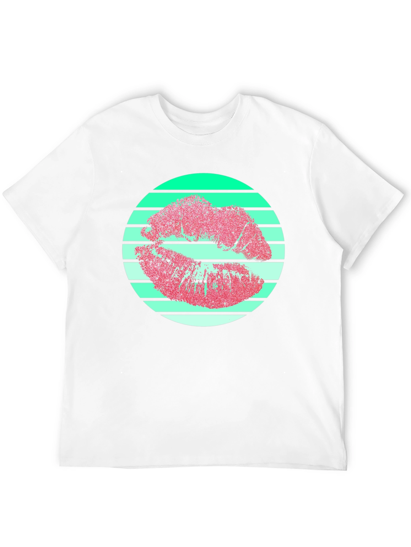 Retro Lips Graphic Tee - Black Cotton Blend