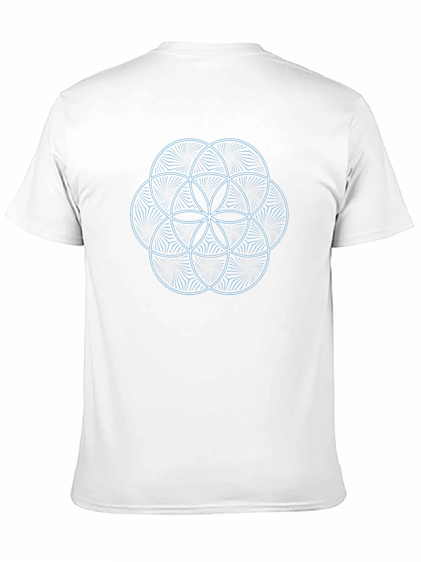 Geometric Flower of Life Graphic Tee - Black