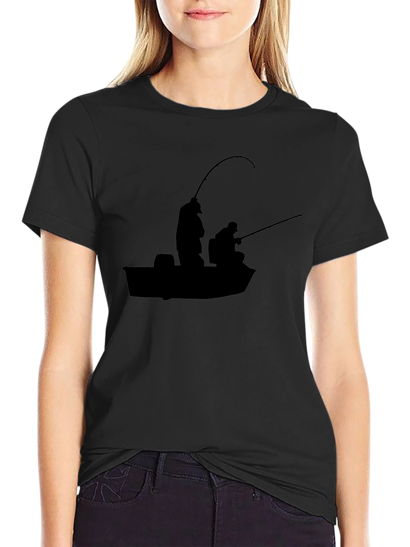 Fishermens Silhouette Black T-Shirt