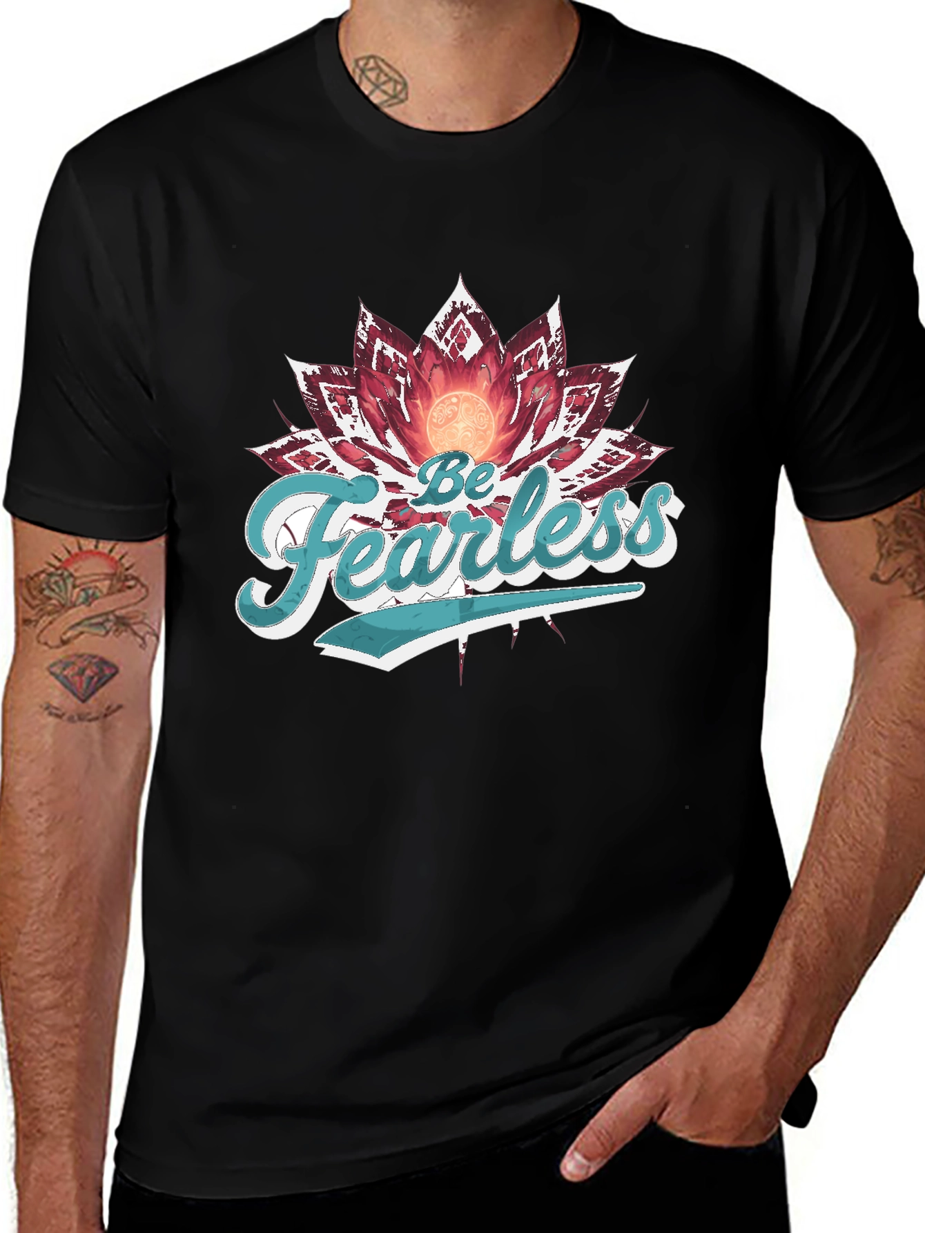 Be Fearless Lotus Graphic T-Shirt