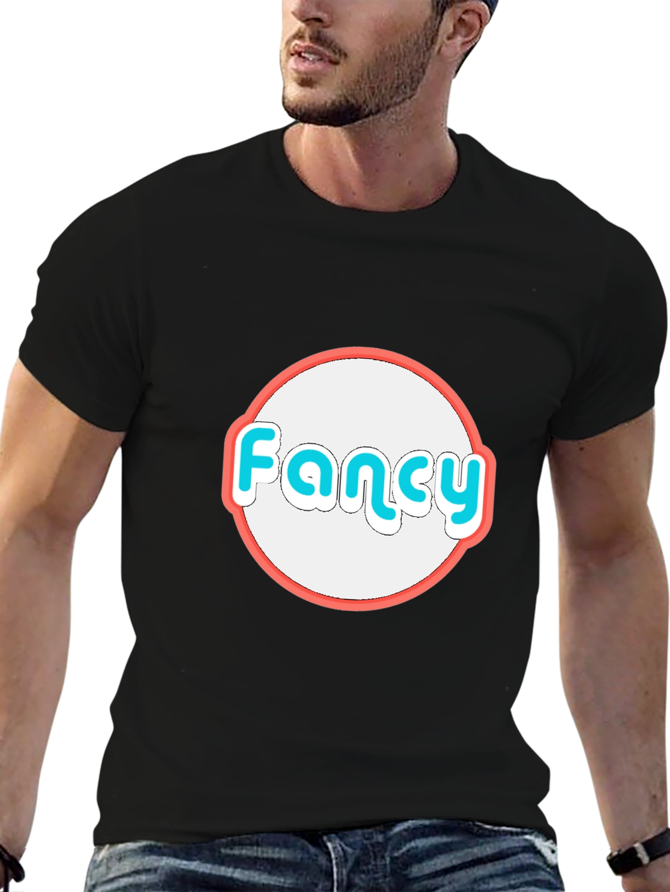Fancy Graphic Tee - Black Cotton Blend