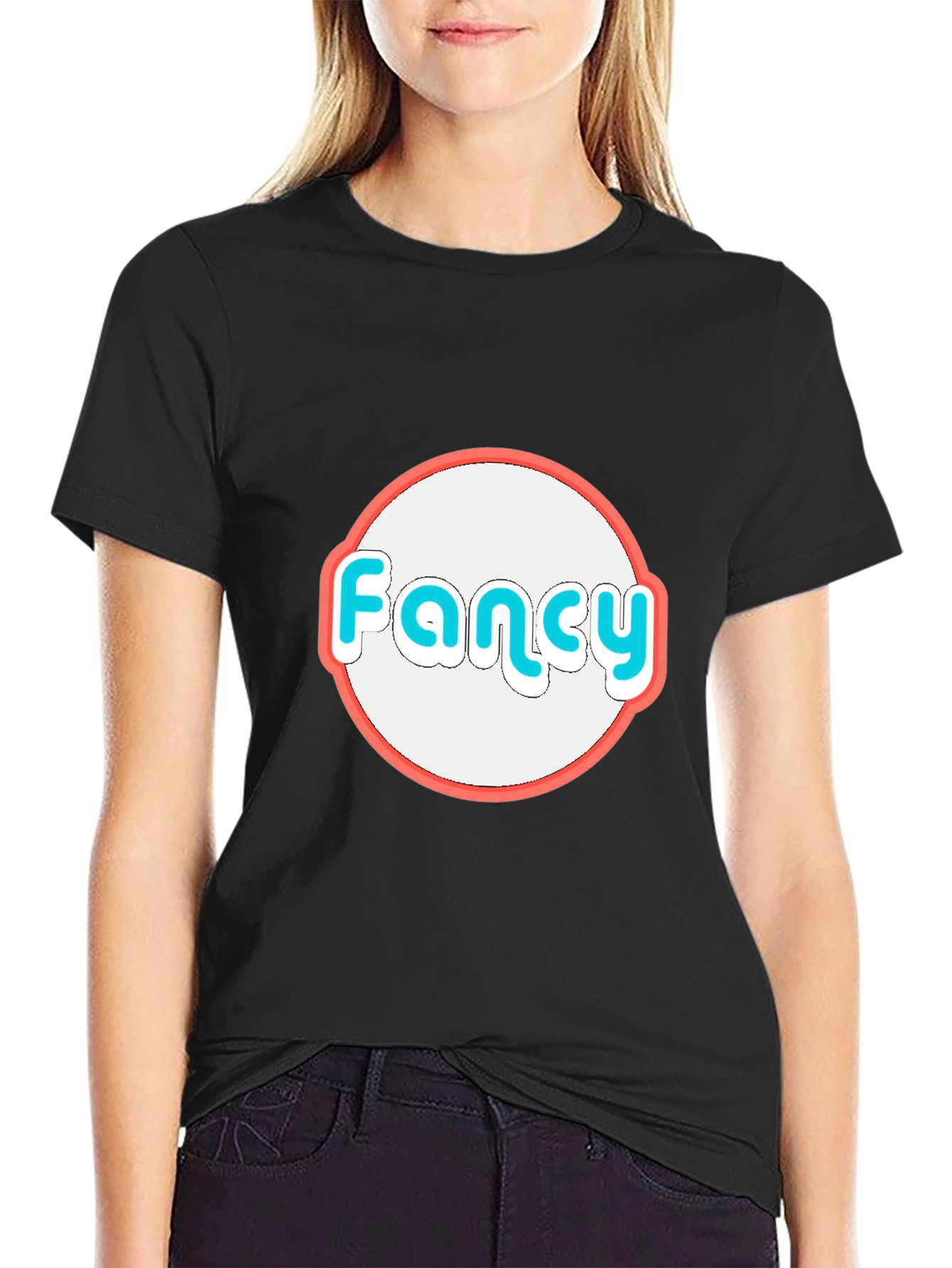 Fancy Graphic Tee - Black Cotton Blend