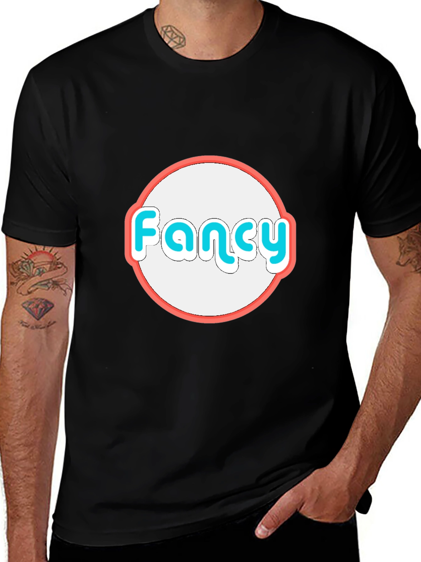 Fancy Graphic Tee - Black Cotton Blend