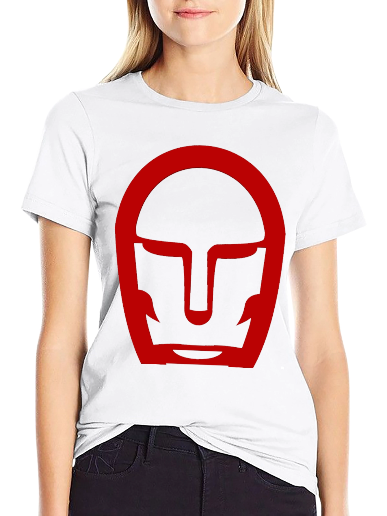 Red Helmet Graphic Black T-Shirt