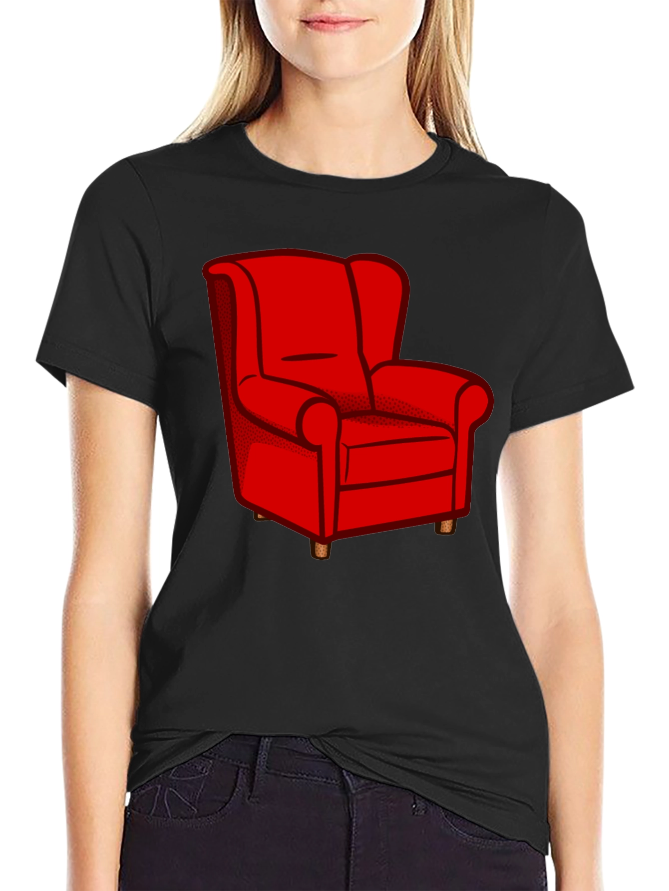 Red Armchair Graphic Tee - Comfortable Style