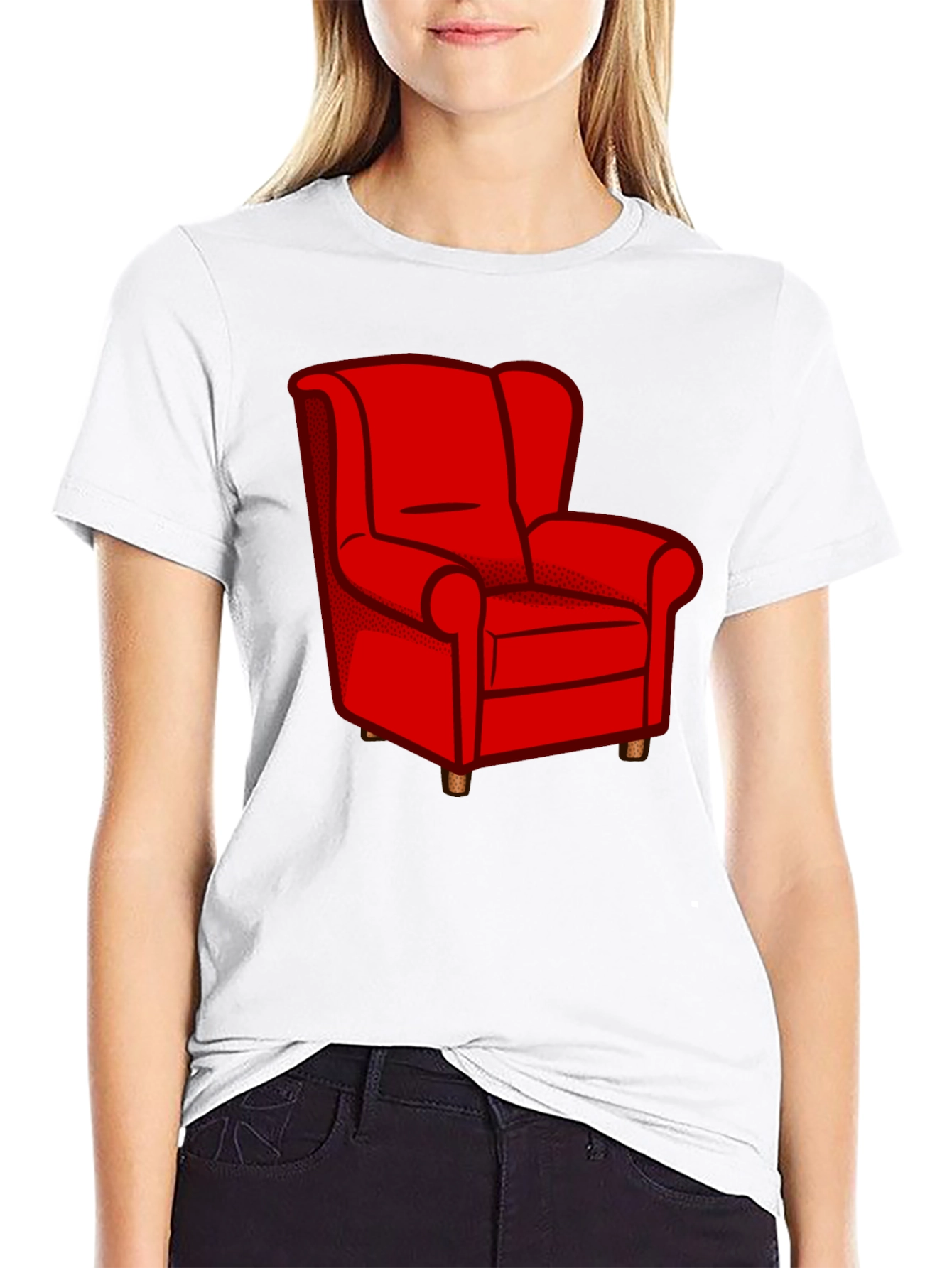 Red Armchair Graphic Tee - Comfortable Style