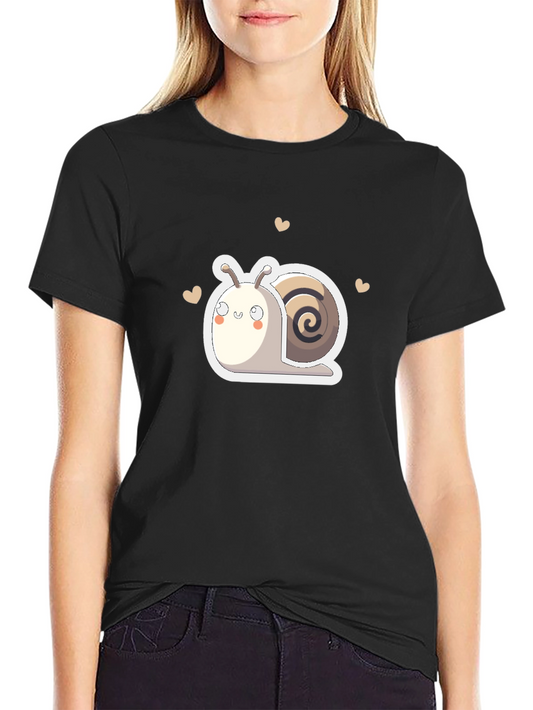Cute Cartoon Snail Graphic T-Shirt