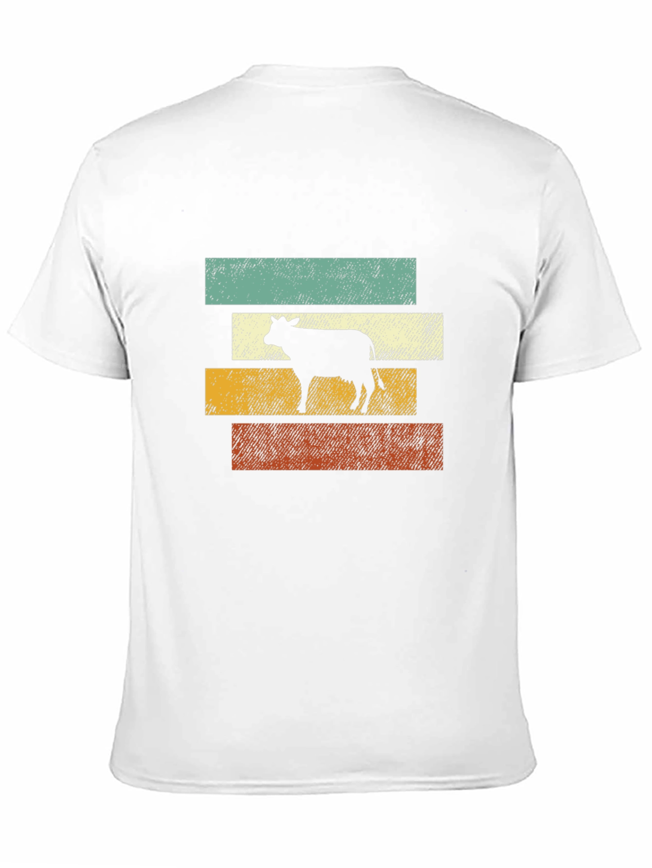 Retro Cow Graphic Tee - Black Cotton T-Shirt