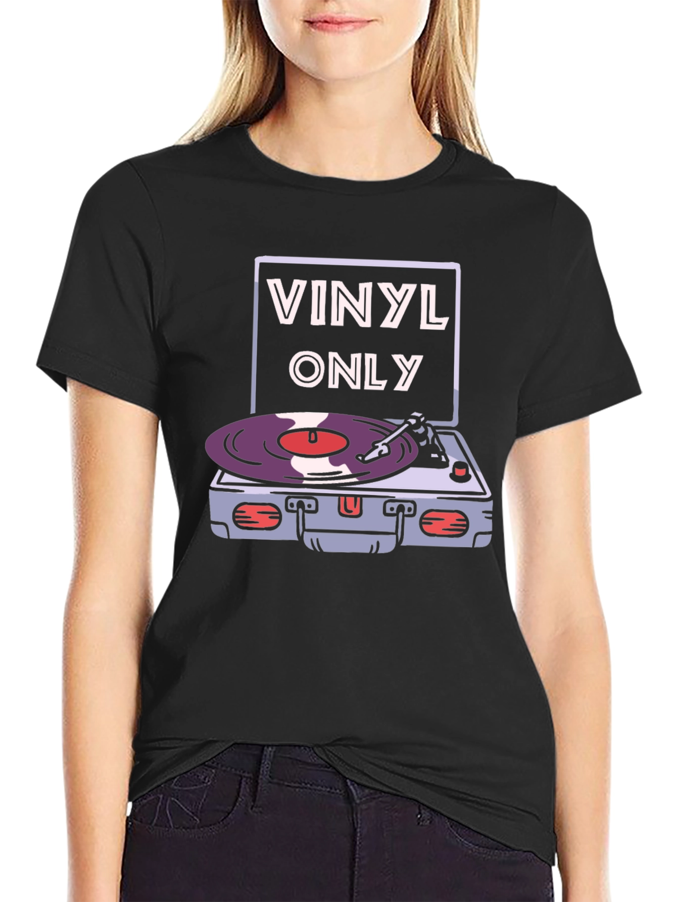 Vinyl Only Graphic Tee - Retro Music Lover T-Shirt