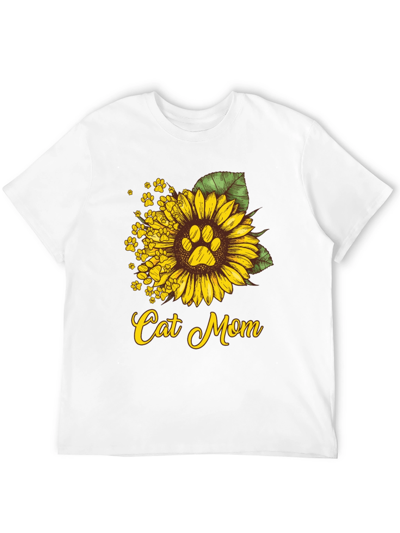 Cat Mom Sunflower Graphic Tee