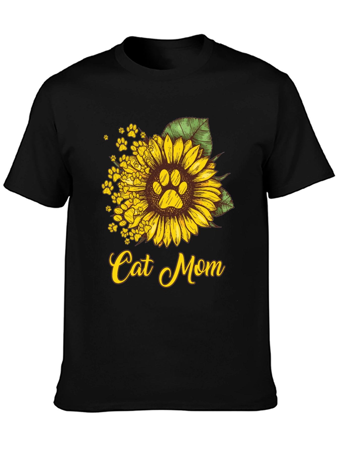 Cat Mom Sunflower Graphic Tee