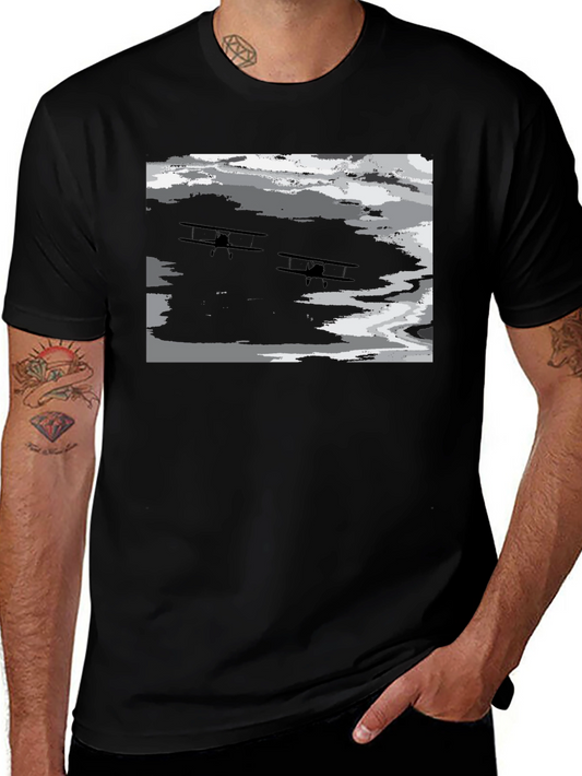 Vintage Biplane Camo Graphic Tee