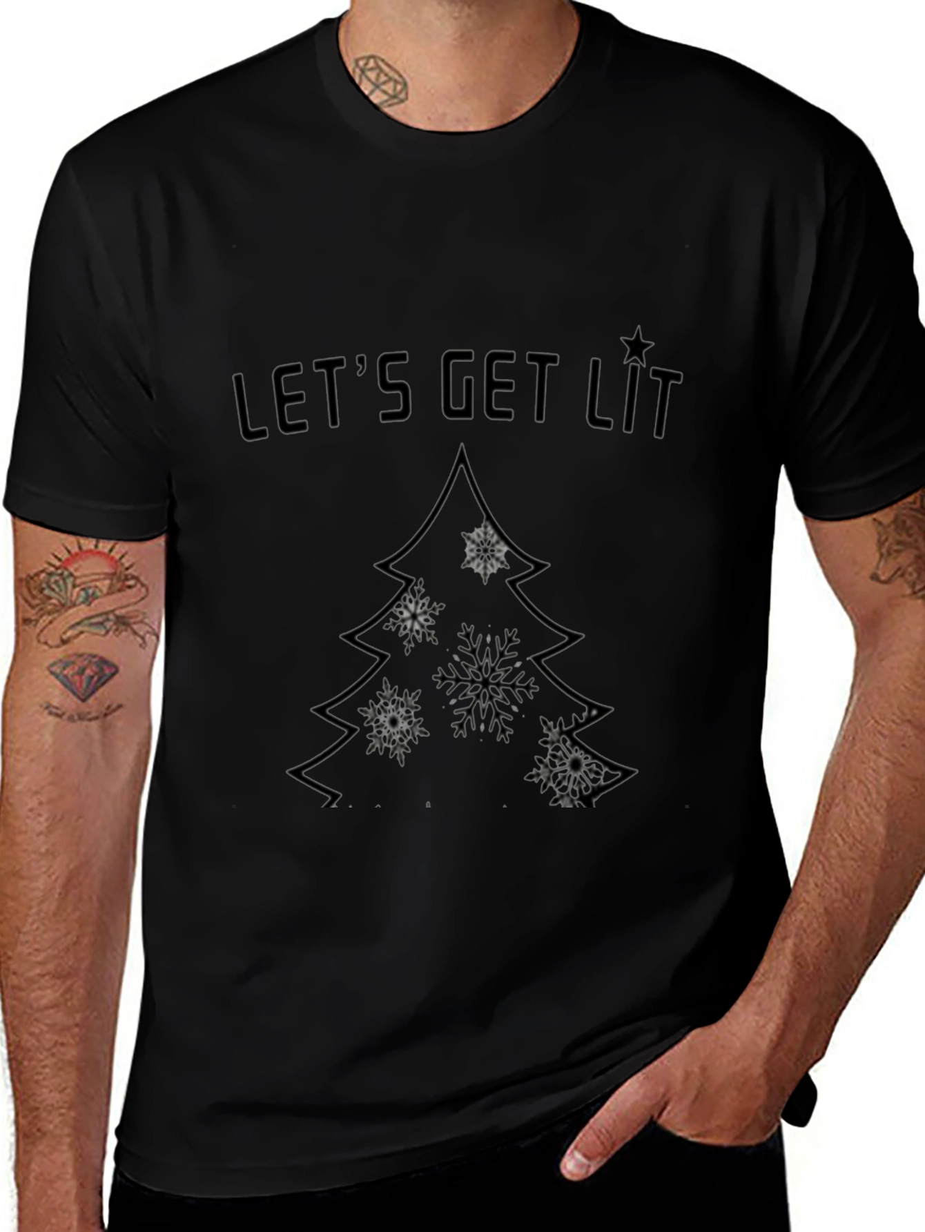 Lets Get Lit Christmas Tree T-Shirt