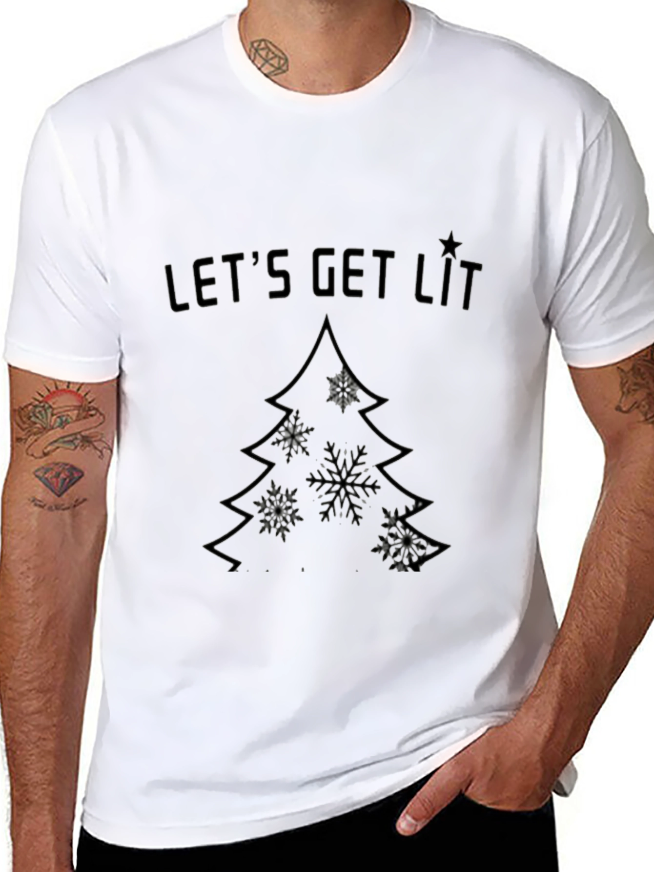Lets Get Lit Christmas Tree T-Shirt