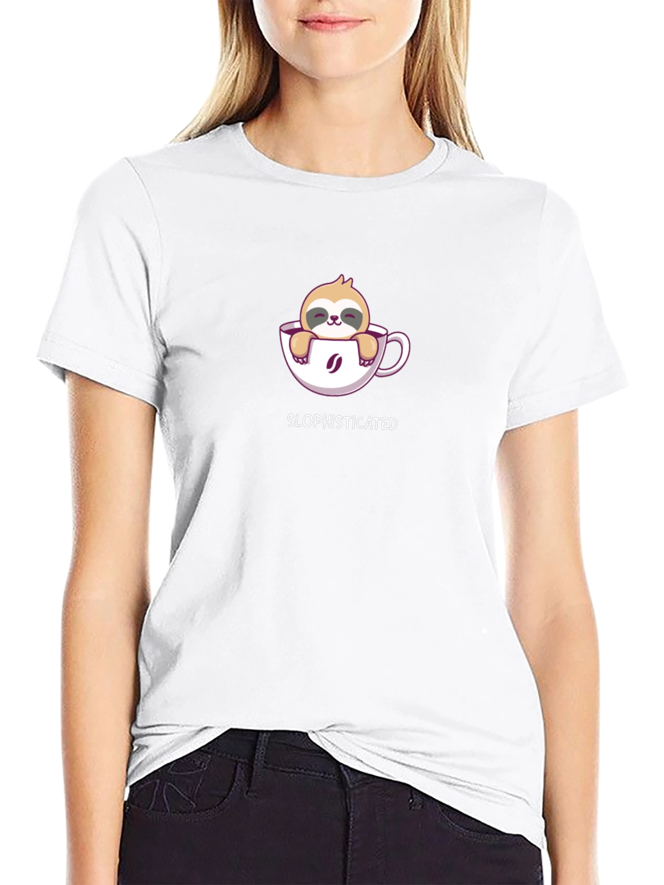 Sloth in Coffee Cup T-Shirt - Slophisticated Tee