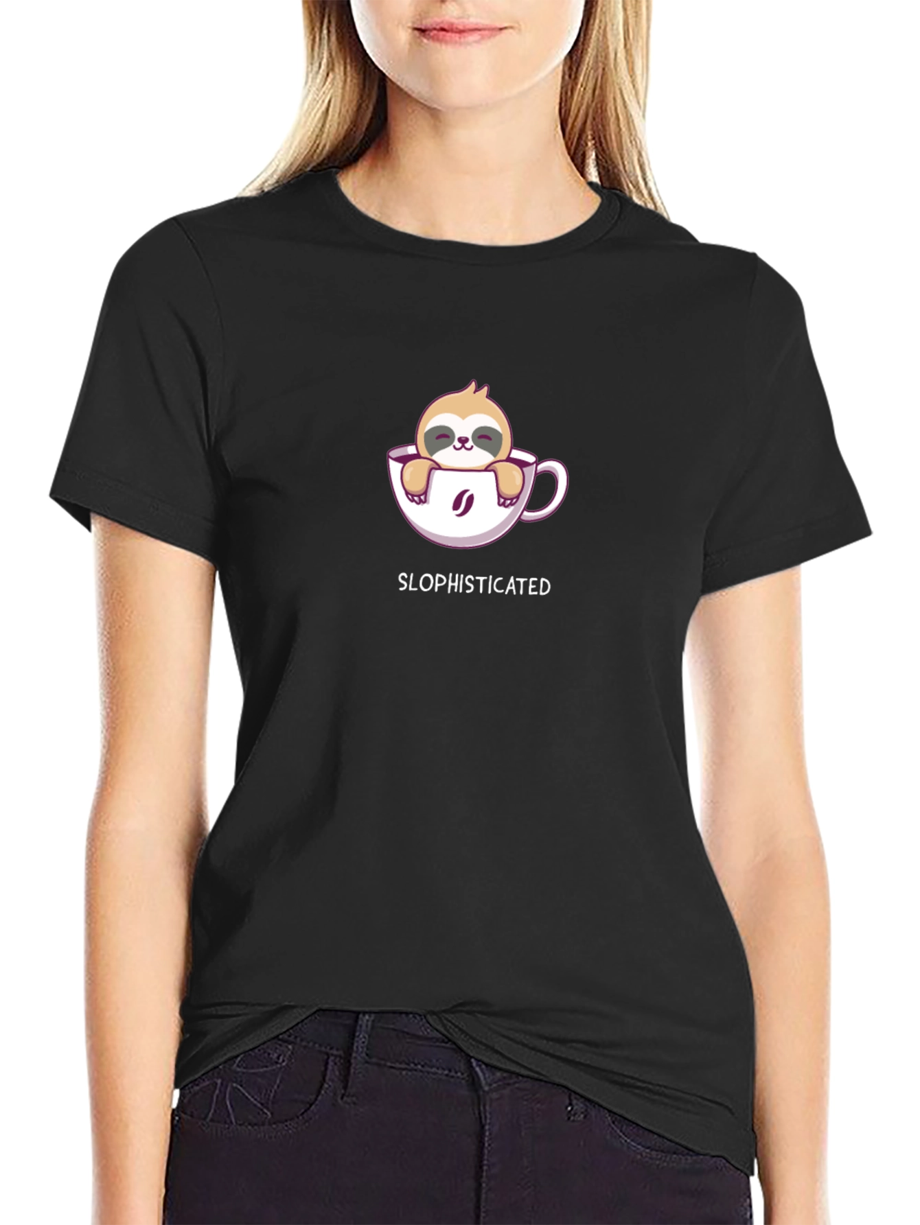 Sloth in Coffee Cup T-Shirt - Slophisticated Tee