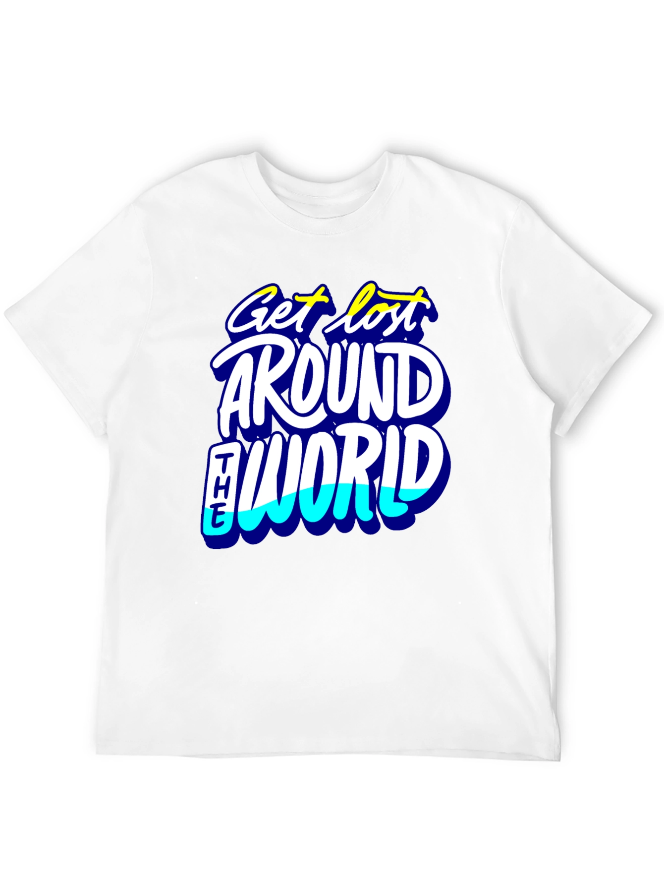 Get Lost Around the World Black Graphic Tee