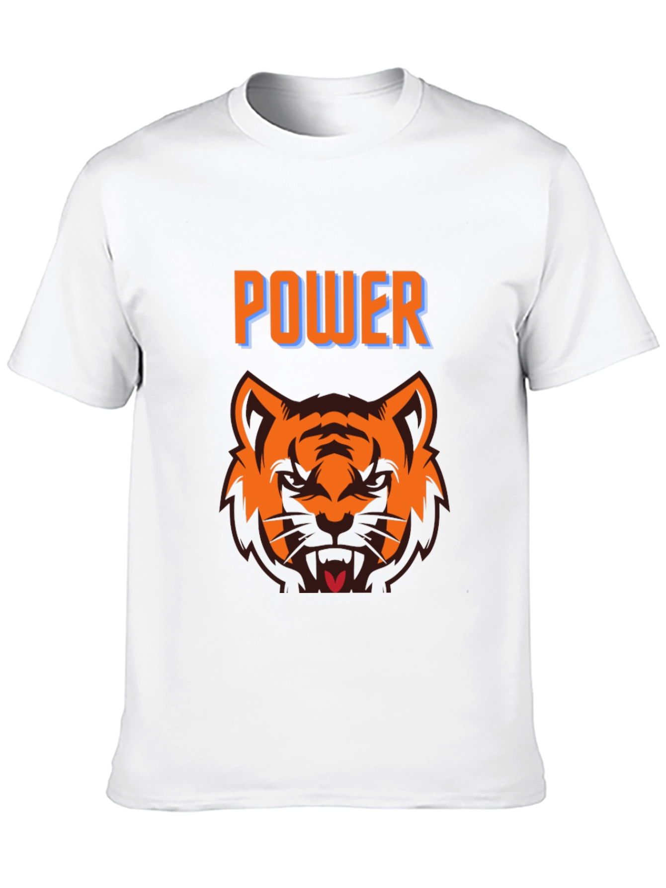Power Tiger Graphic Tee - Black Crew Neck T-Shirt