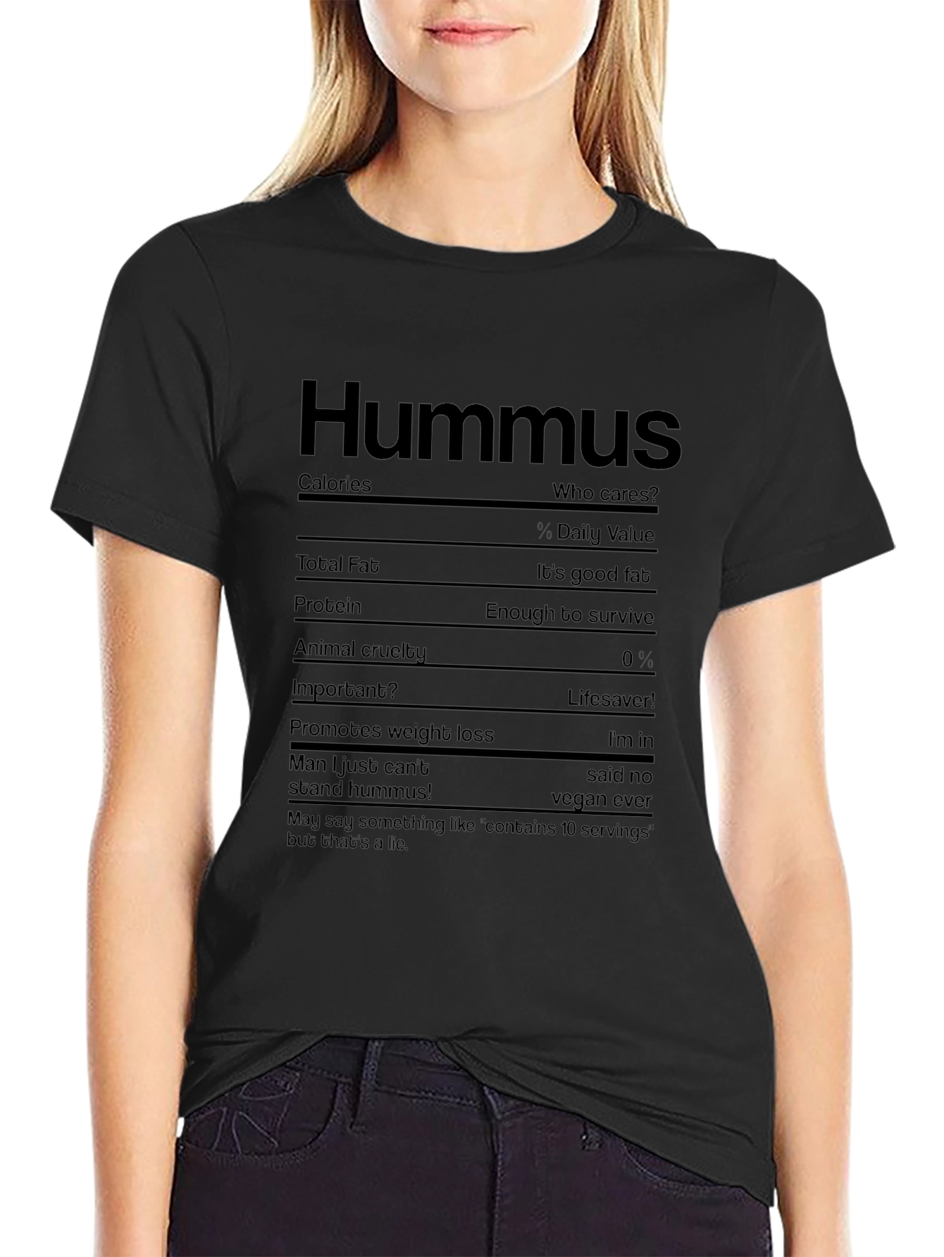 Hummus Nutrition Facts Novelty Graphic T-Shirt