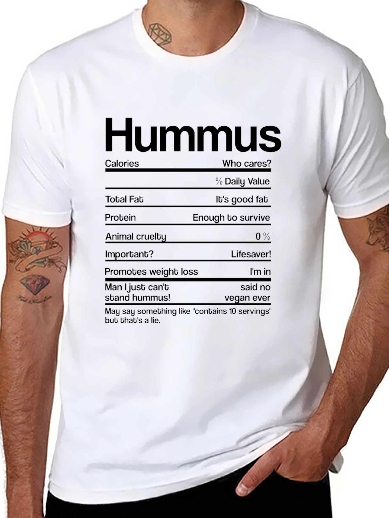 Hummus Nutrition Facts Novelty Graphic T-Shirt