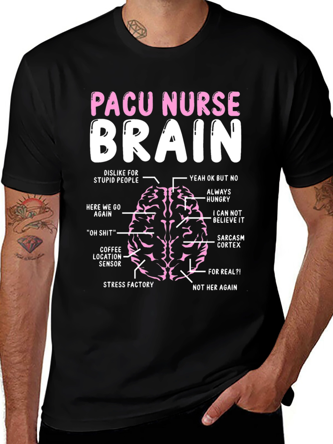 PACU Nurse Brain T-Shirt - Funny Nursing Tee