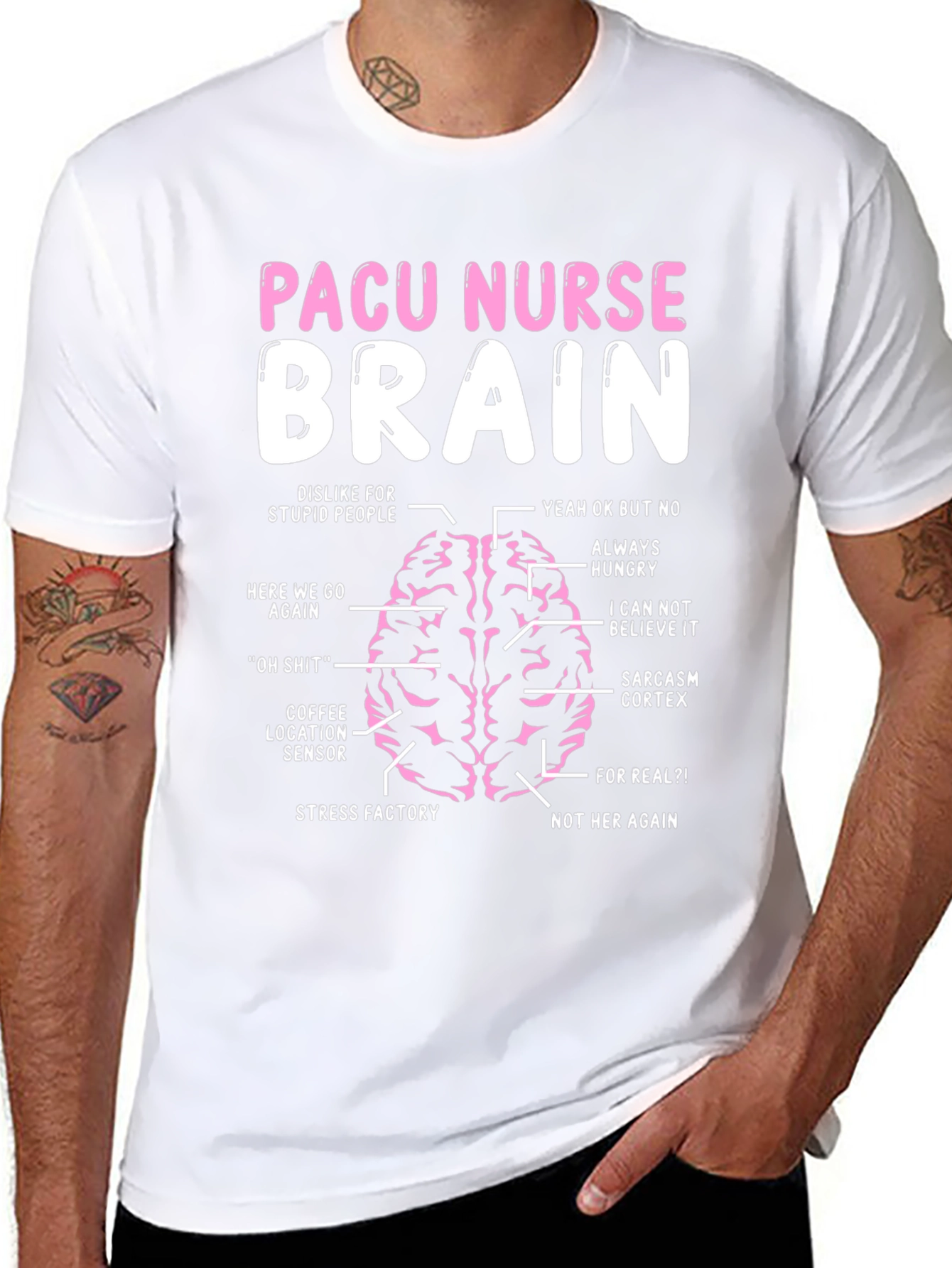 PACU Nurse Brain T-Shirt - Funny Nursing Tee