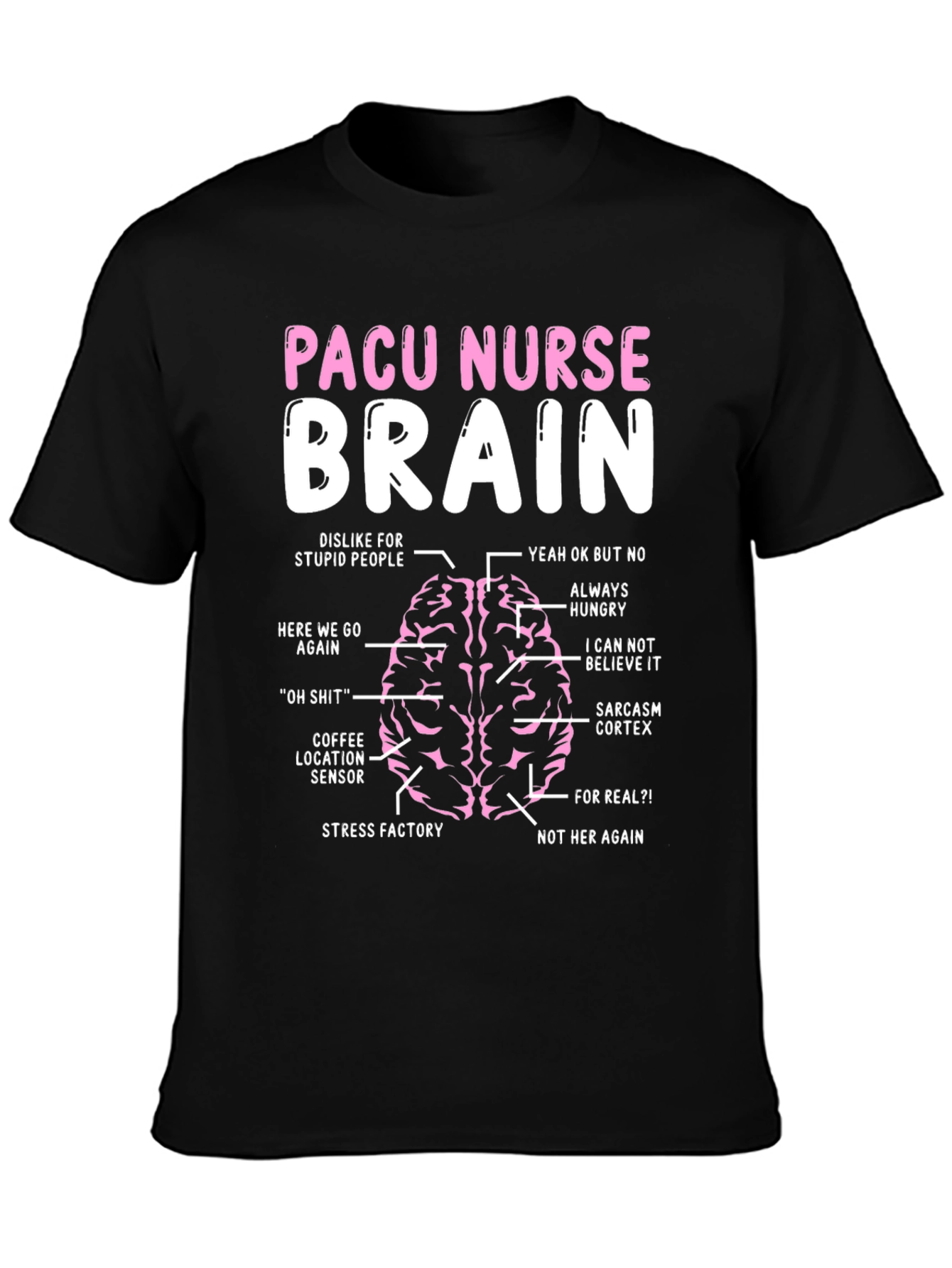 PACU Nurse Brain T-Shirt - Funny Nursing Tee