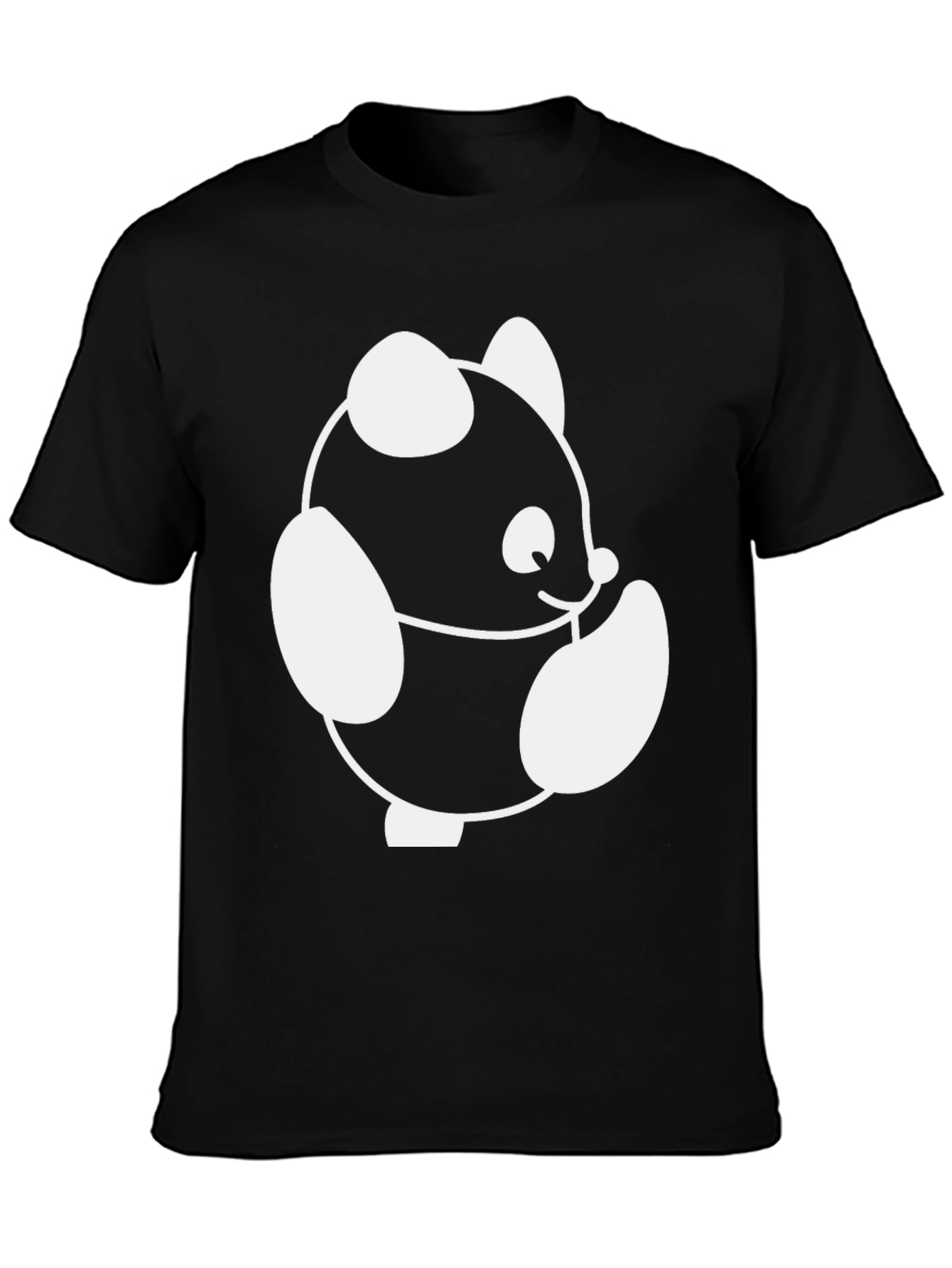 Black T-Shirt with Cute Panda Graphic