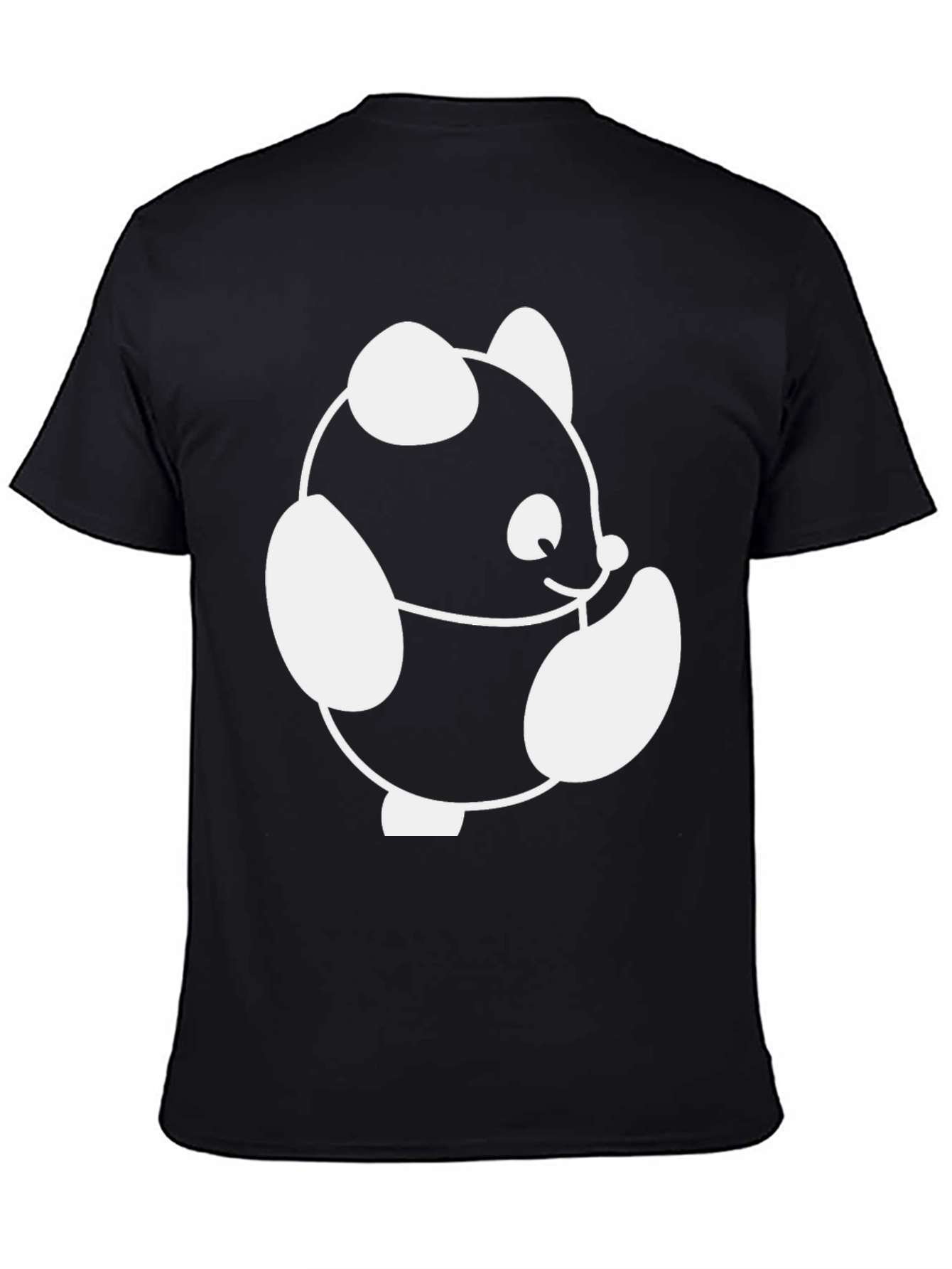 Black T-Shirt with Cute Panda Graphic