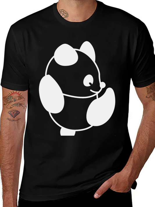 Black T-Shirt with Cute Panda Graphic