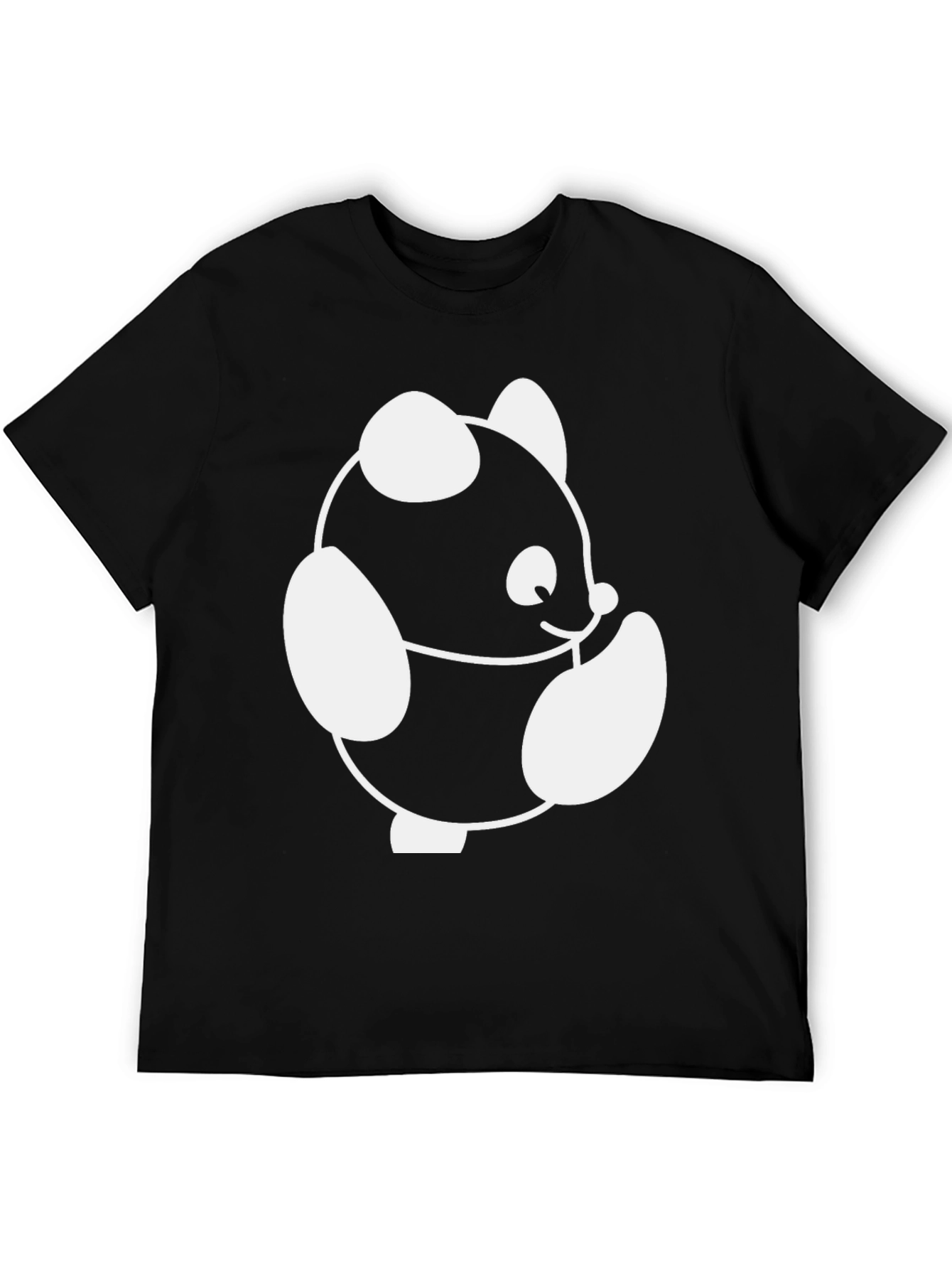 Black T-Shirt with Cute Panda Graphic