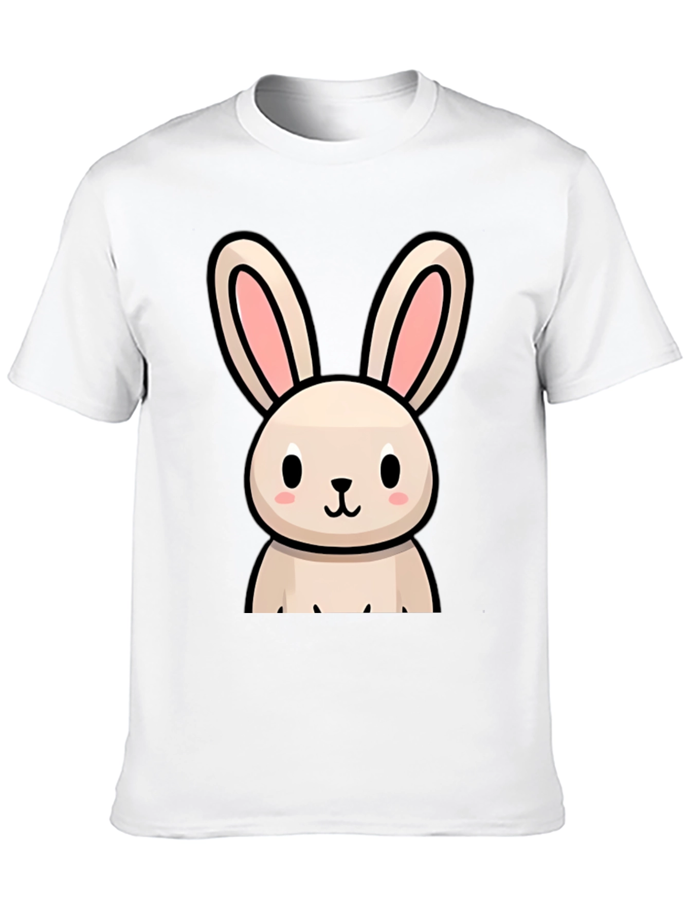 Cute Bunny Graphic Black T-Shirt