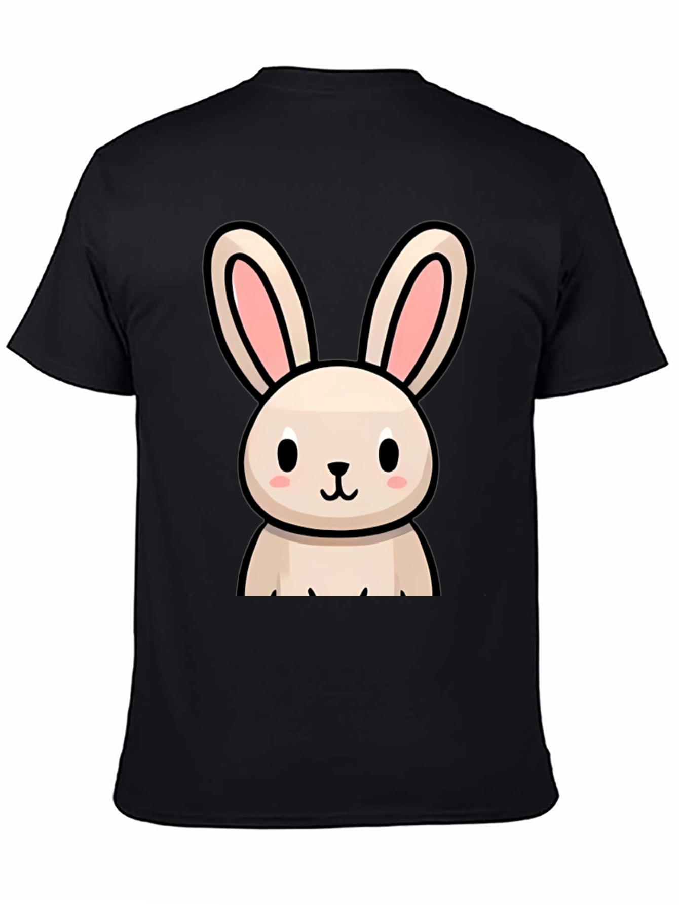 Cute Bunny Graphic Black T-Shirt