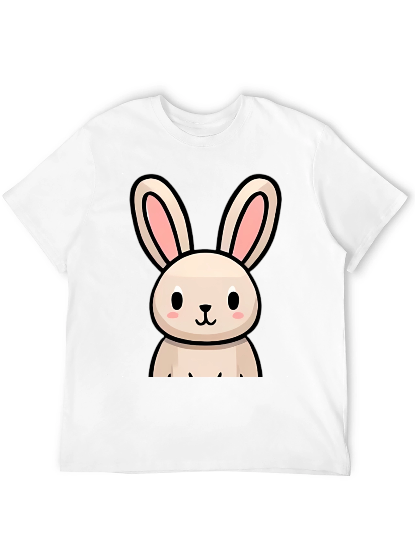 Cute Bunny Graphic Black T-Shirt
