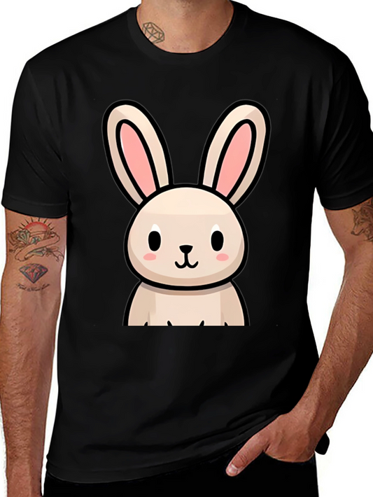 Cute Bunny Graphic Black T-Shirt