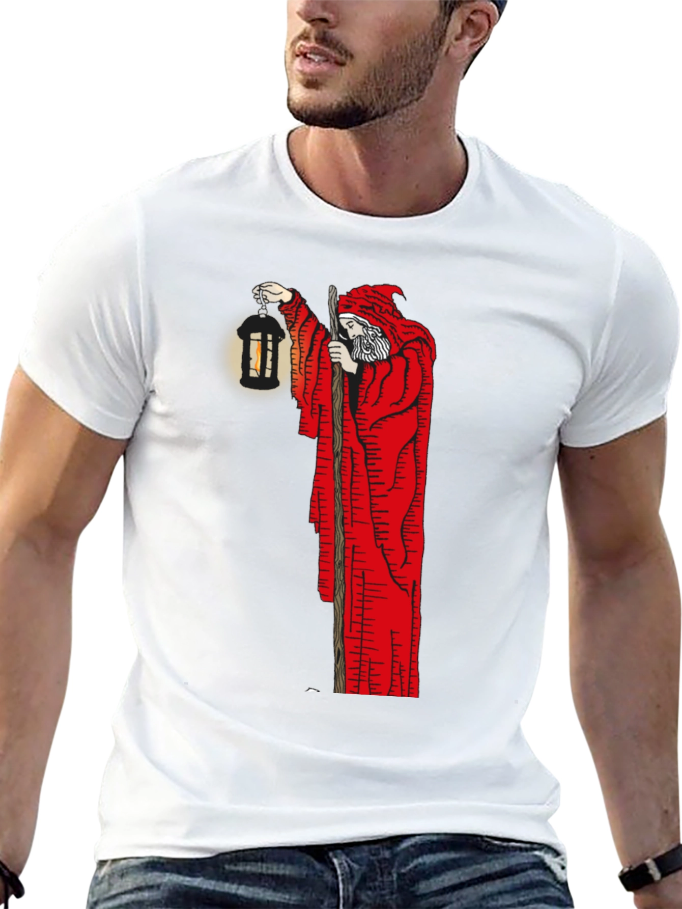 Wizard Lantern Graphic Tee - Black Cotton Blend