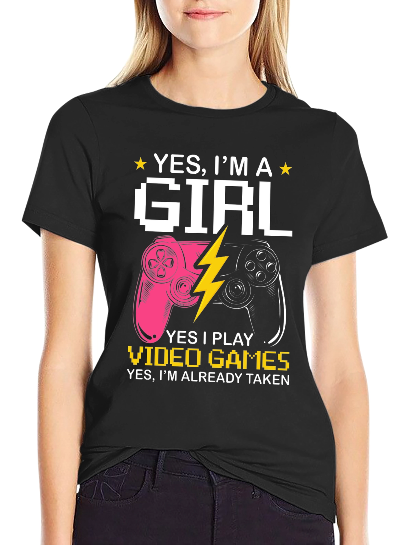 Yes Im A Girl Video Game Graphic T-Shirt