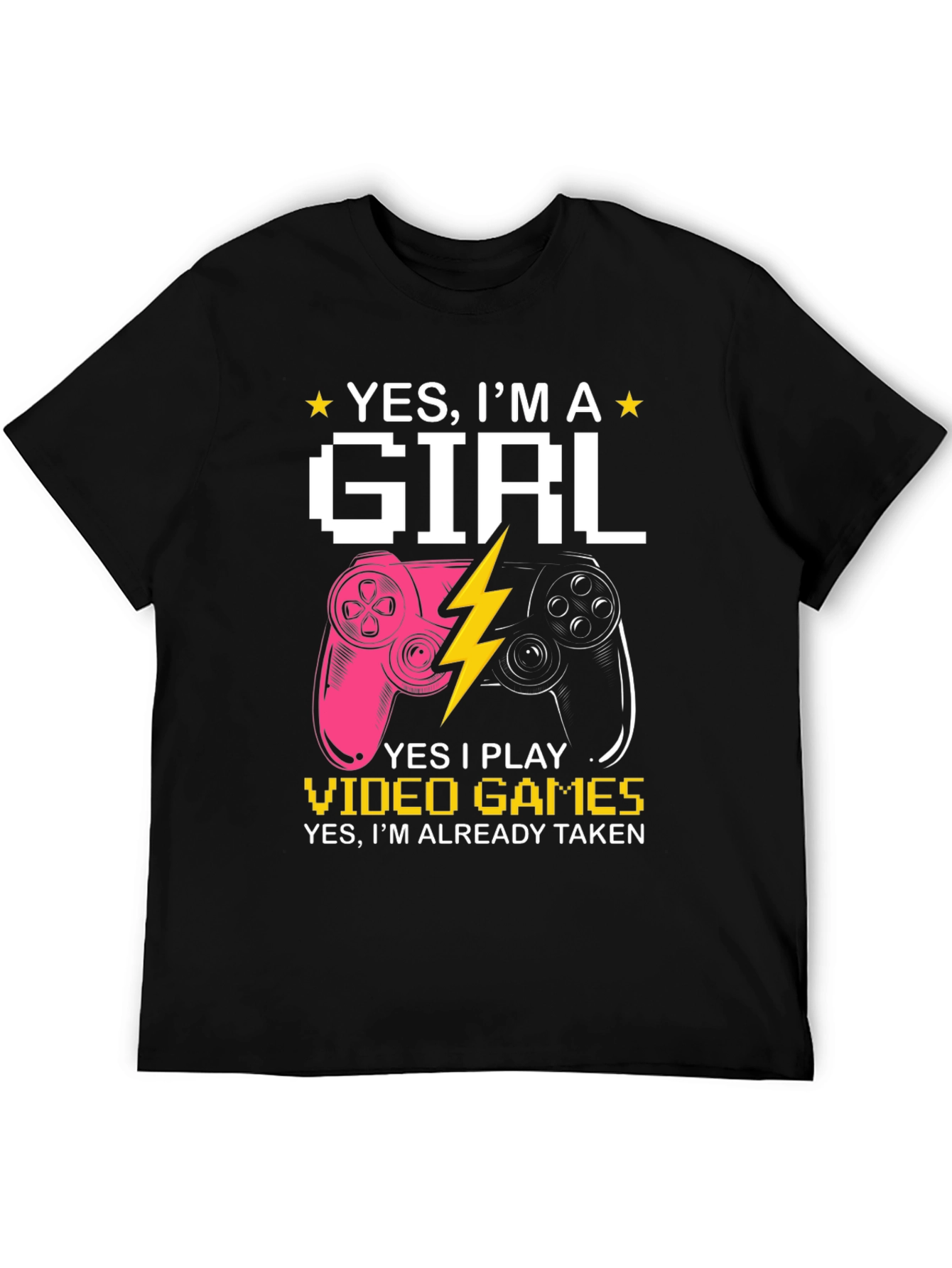 Yes Im A Girl Video Game Graphic T-Shirt