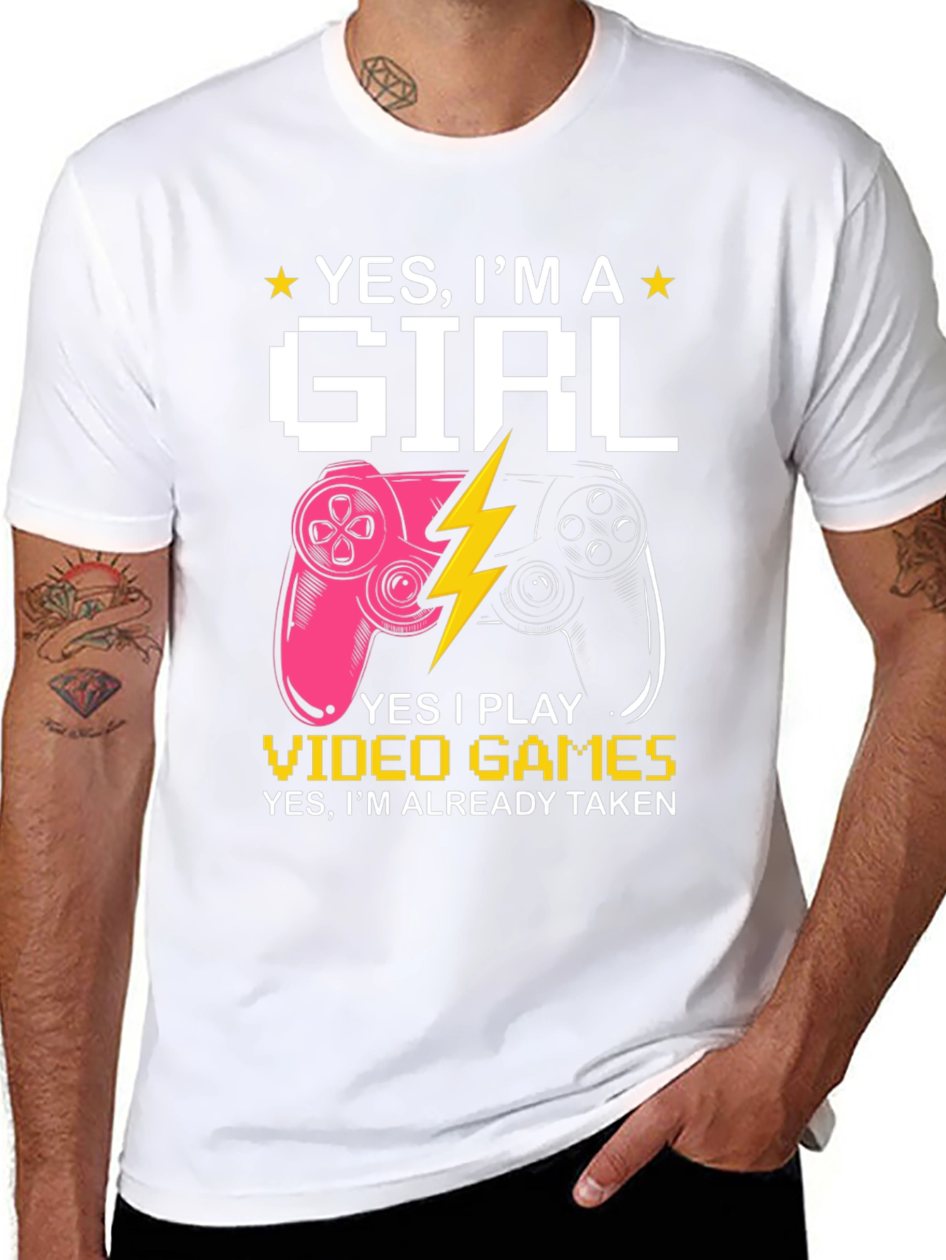 Yes Im A Girl Video Game Graphic T-Shirt