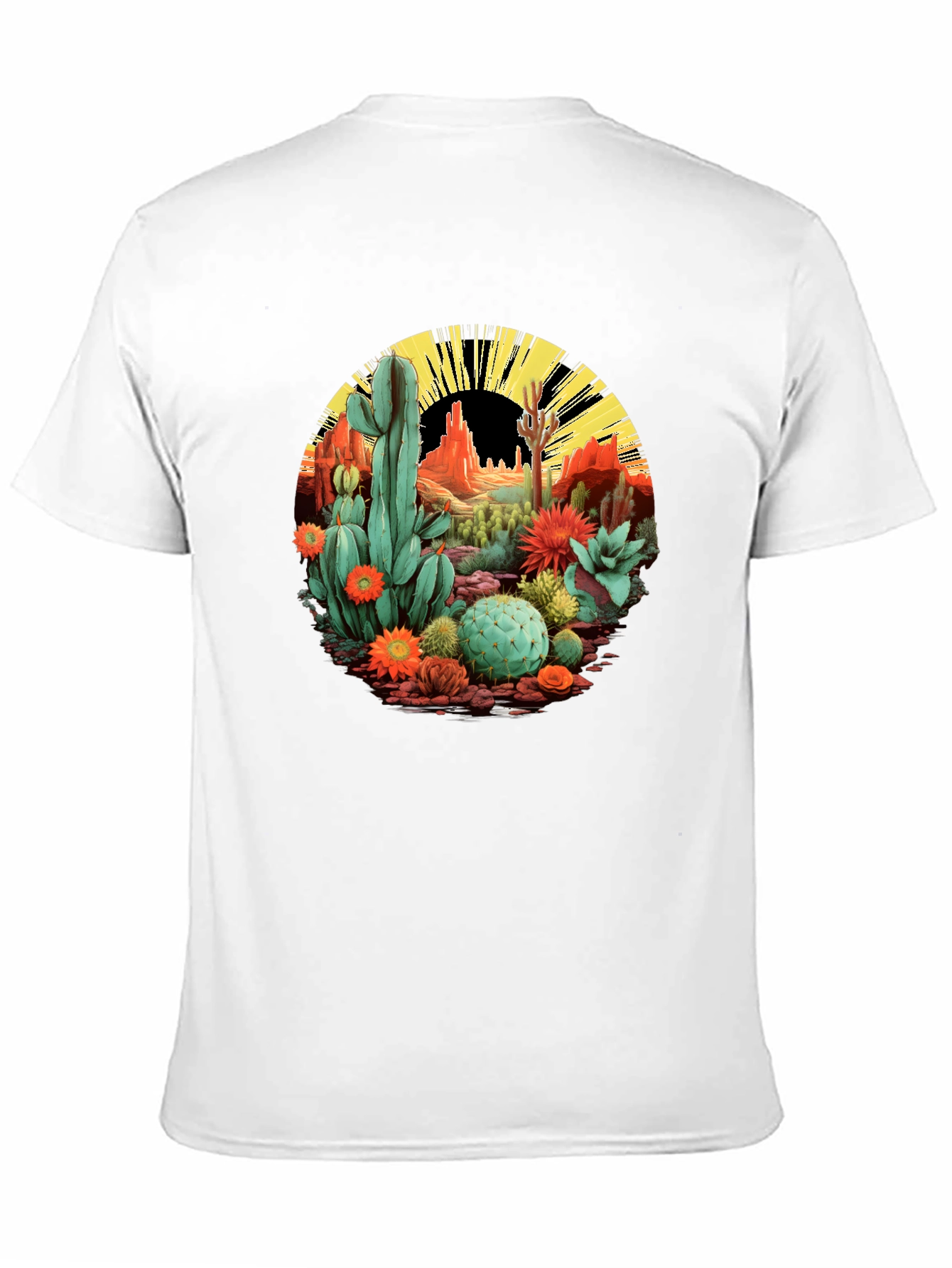 Desert Cactus Graphic T-Shirt - Black Cotton Tee