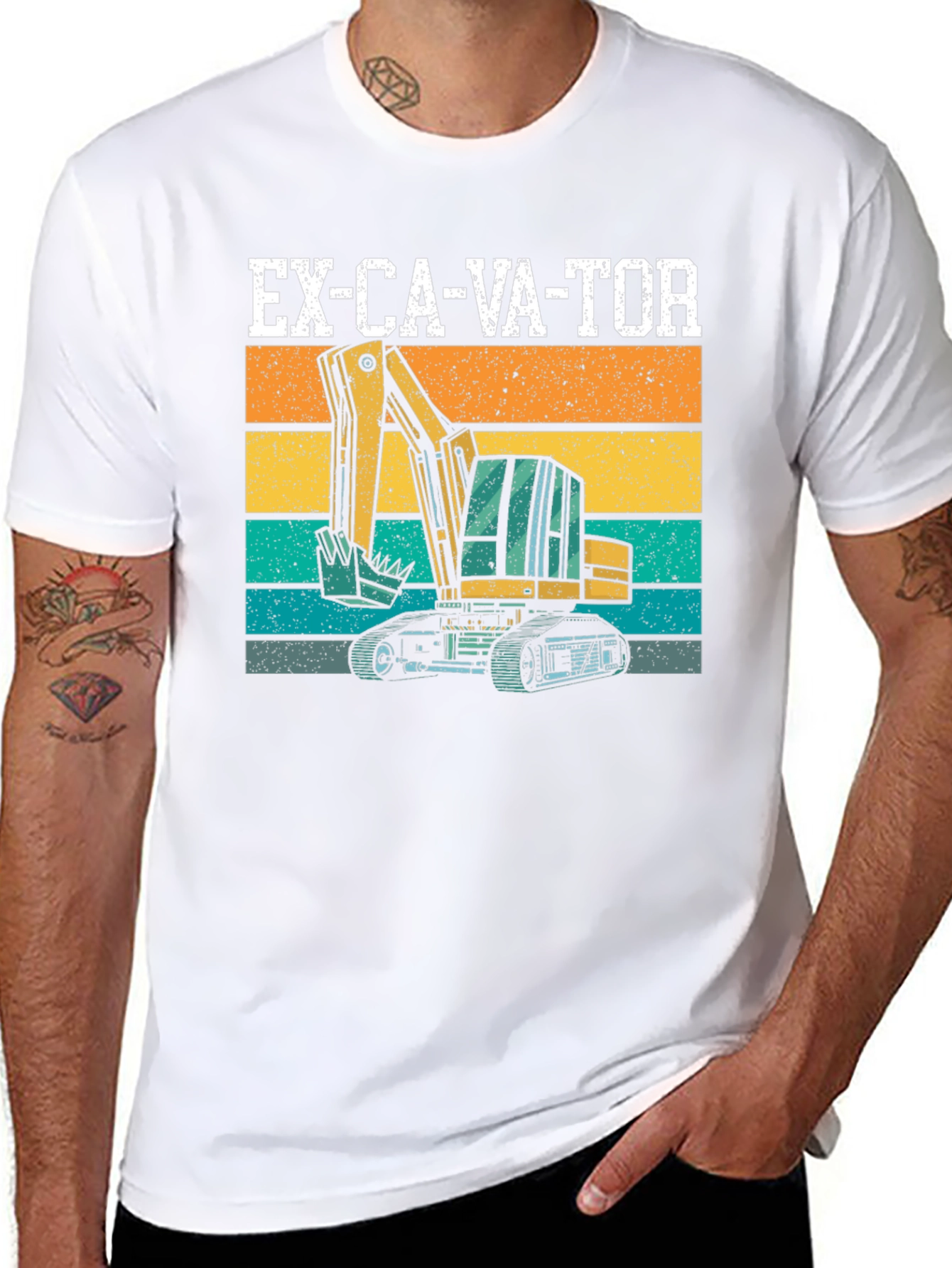 Excavator Graphic Tee - Construction Vehicle T-Shirt