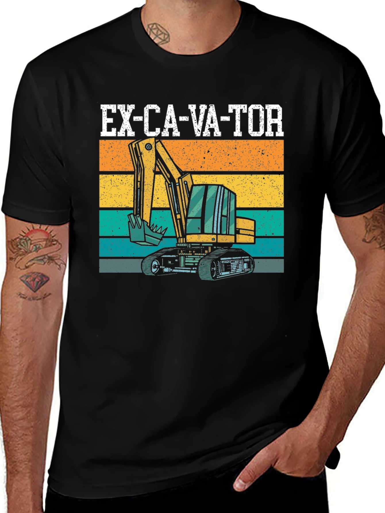 Excavator Graphic Tee - Construction Vehicle T-Shirt