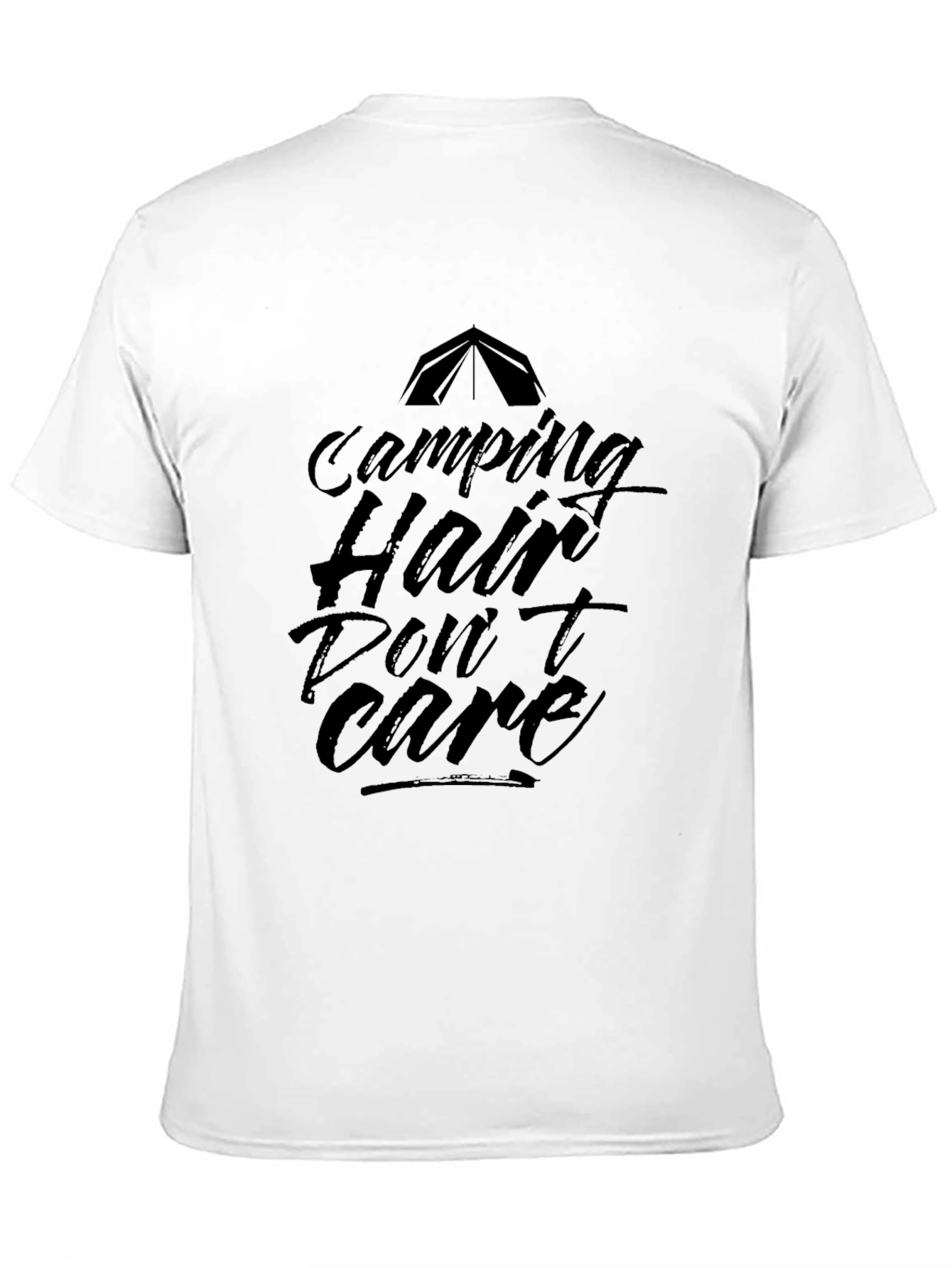Camping Hair Dont Care Graphic Tee - Black
