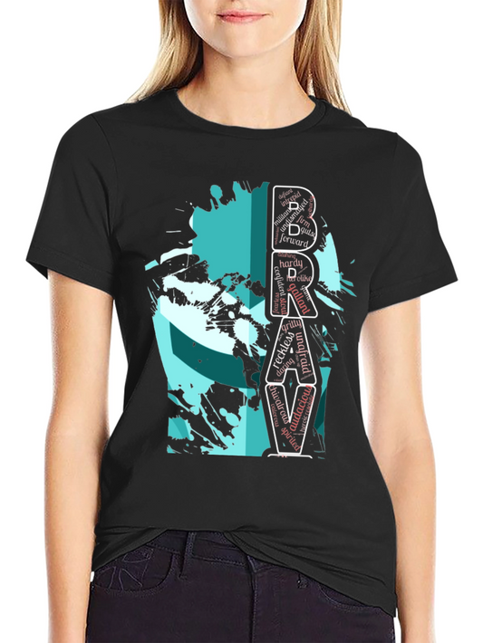Brave Word Art Graphic T-Shirt - Menswear