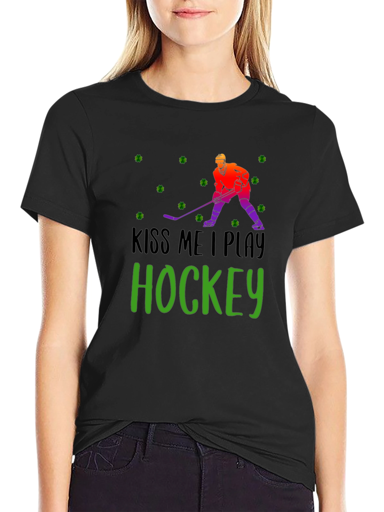 Kiss Me I Play Hockey St. Patricks Day T-Shirt