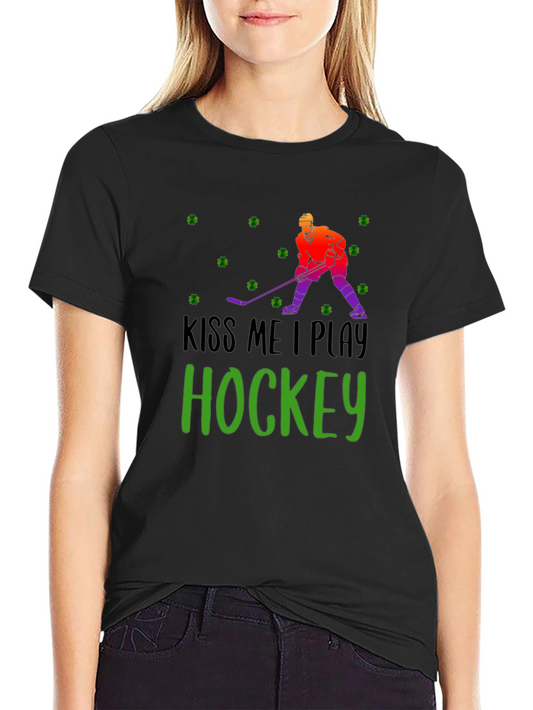 Kiss Me I Play Hockey St. Patricks Day T-Shirt
