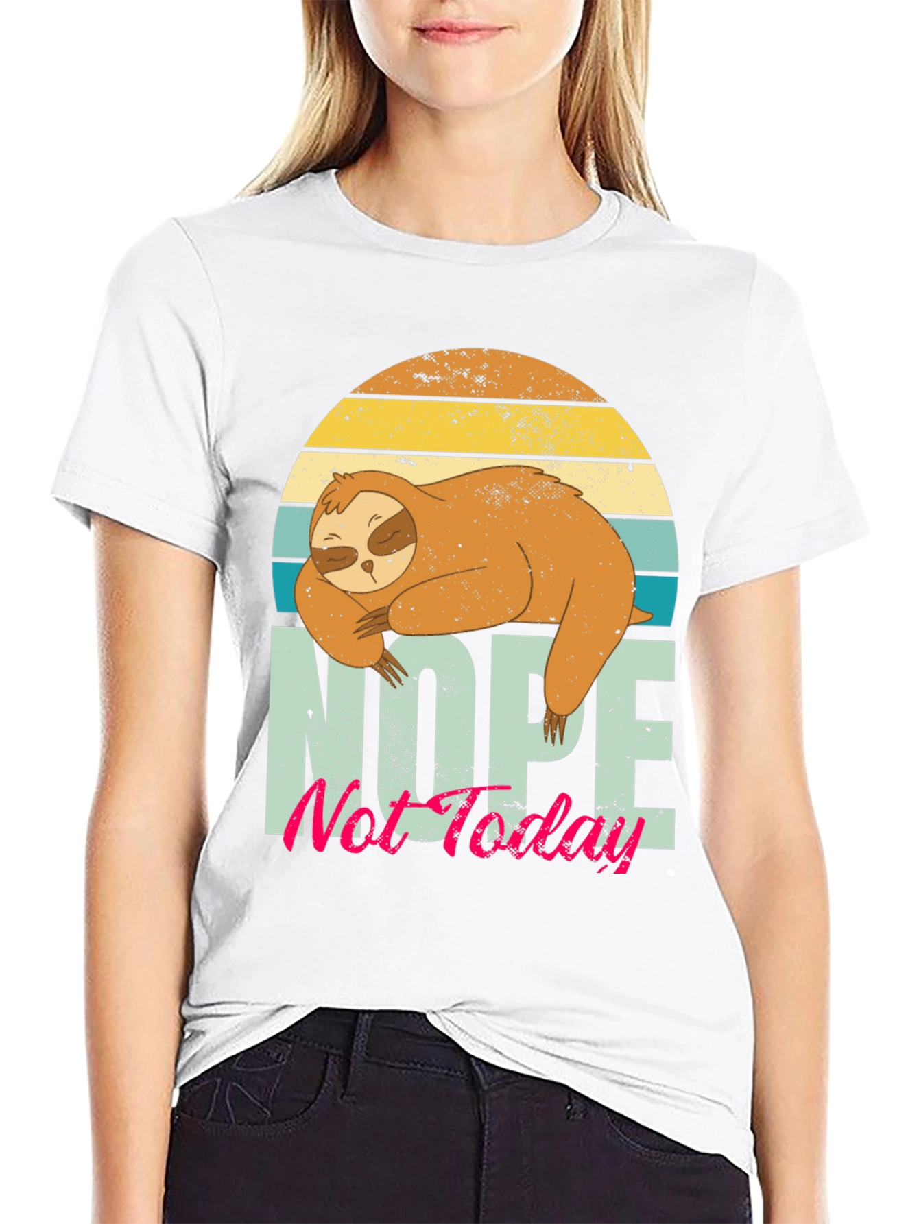 Funny Sloth Graphic T-Shirt - Nope Not Today